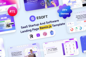 eSoft-Remix.Js SaaS启动和软件登录页面模板