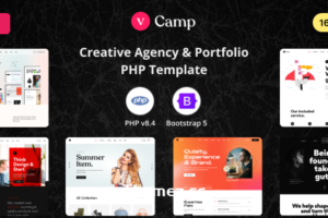 vCamp-创意代理和作品集PHP模板